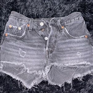 Signature by Levi Strauss Distressed Black Jean Shorts